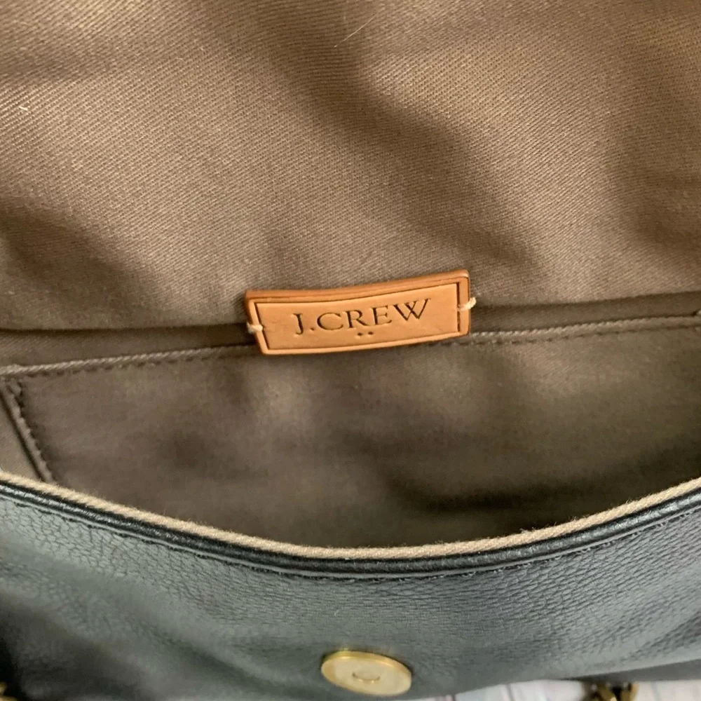 J. Crew Leather Envelope Chain Strap Clutch